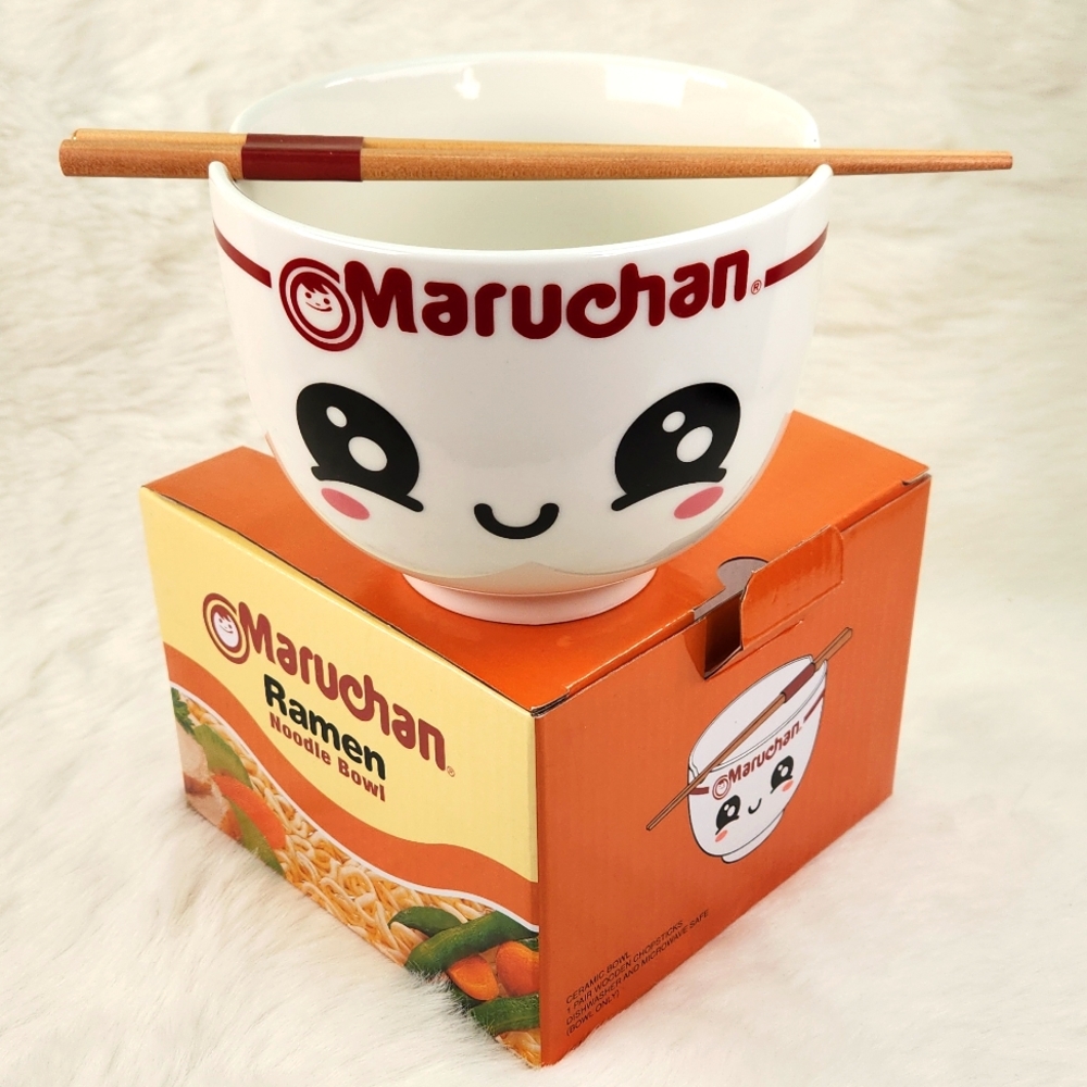 Maruchan Ceramic Noodle Bowl with Chopsticks NWT